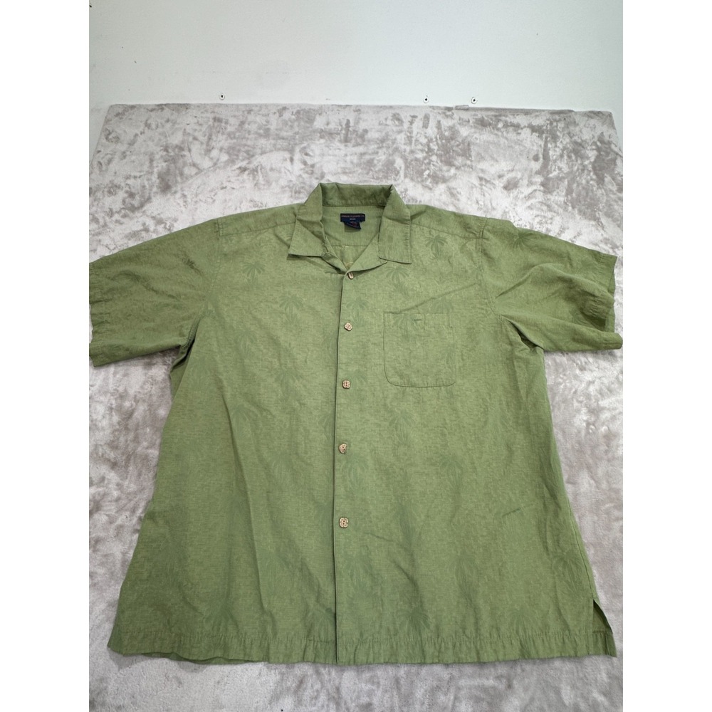 Gordon Clothing Co Hawaiian Shirt Mens Size XXL 2XL Sage Green Short Sleeve EUC